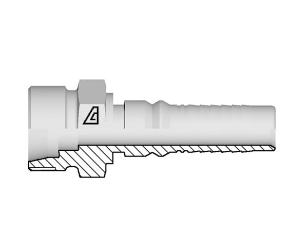 Y-1642-MMSH Alfagomma by Kuriyama | Y Series | Two-Piece AlfaCrimp Hydraulic Hose Fitting | DIN 3861 Heavy | M42 Male Metric 24° Seat Interlock  x -16 Hose ID | Steel