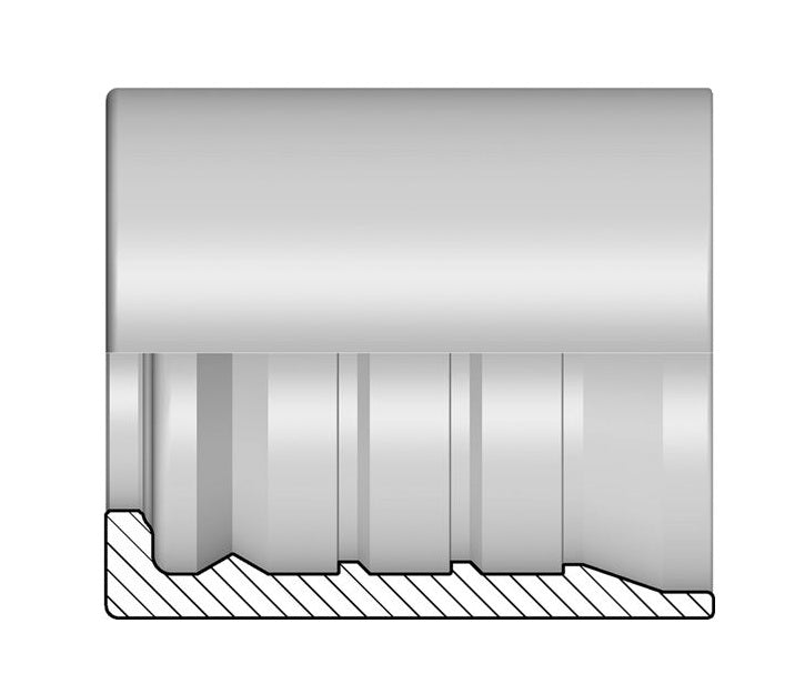 YS1-40 Alfagomma by Kuriyama | Y Series | Two-Piece AlfaCrimp Hydraulic Hose Fitting | -40 YS1 Interlock Skive Ferrule | Steel