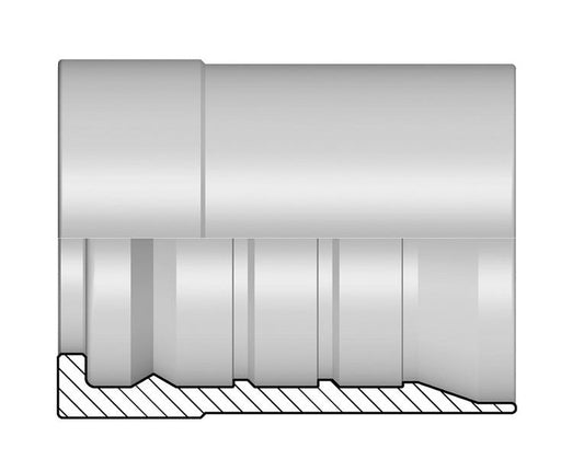 YS2-20 Alfagomma by Kuriyama | Y Series | Two-Piece AlfaCrimp Hydraulic Hose Fitting | -20 YS2 Interlock Skive Ferrule | Steel