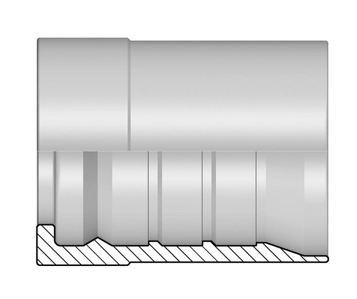 YS2-32 Alfagomma by Kuriyama | Y Series | Two-Piece AlfaCrimp Hydraulic Hose Fitting | -32 YS2 Interlock Skive Ferrule | Steel