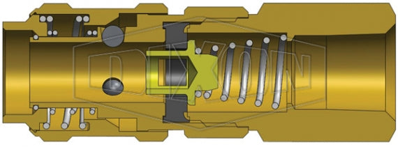 2AF1-B by Dixon Valve | Pneumatic Quick Disconnect Coupling | A-Series | 1/8" Female NPTF x 1/4" Body Size | Compact Socket | Nitrile Seal | Brass