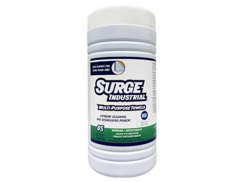 SIHW0085 by Surge Industrial | Multi-Purpose Towels | Blue Abrasive Side | Unscented | 85 Towel Count per Canister