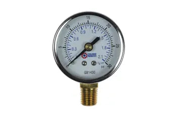 GB1430 by Coilhose | Pressure Gauge | 2" Chrome Dial Gauge | 1/4" Bottom Mount | 0-30 PSI