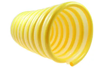 N14Y-N14N-50 by Coilhose | Twin Bonded Coiled Air Hose | 1/4" x 1/4" Hose ID | No Fittings | Yellow/Natural | Nylon | 50ft
