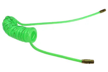 PR14-10-G by Coilhose | Flexcoil Air Hose | 1/4" Hose ID x 3/8" Hose OD | 1/4" Male NPT Reusable Rigid Fittings | Green | Polyurethane | 10ft