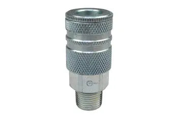 581-DL by Coilhose | Couplers & Connectors | 3/8" Industrial Coupler x 3/8" Male NPT Thread | Display | Straight | Steel | Pack of 5