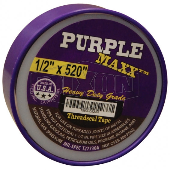 TTPM75-520 by Dixon Valve | Purple Maxx™ American Made PTFE Tape | 3/4" Wide x 520" Length