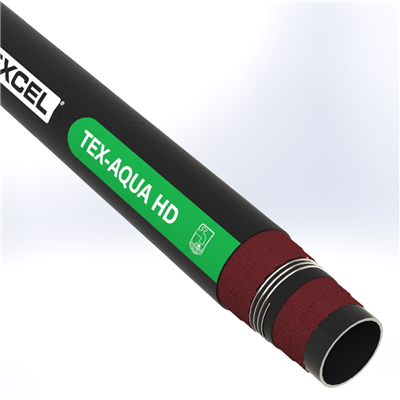 AQUA-HD-2.0 by Texcel | TEX-AQUA HD Series | Smooth Cover Heavy-Duty Water Suction & Discharge Hose | 2" Hose ID | 150 PSI | 29 in/Hg Vacuum Rated | Black