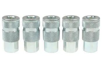 140S-T5 by Coilhose | Steel Coupler | 1/4" Female NPT ARO Interchange | Coupler | Straight | Plated Steel | Pack of 5