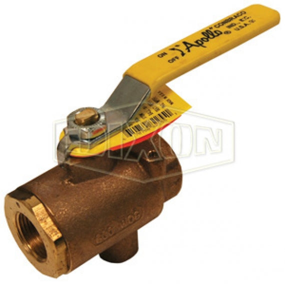 BBV75VT by Dixon Valve | Ball Valve with NPT Tap for Drain | Full Port | 3/4" Female NPT x 3/4" Female NPT | Bronze