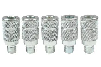 162S-T5 by Coilhose | Steel Coupler | 1/4" Male NPT Automotive Interchange | Coupler | Straight | Plated Steel | Pack of 5