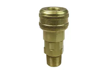 121A by Coilhose | Coilflow™ Automatic Industrial Interchange Coupler | 1/2" Body Size | 3/8" Male NPT Thread | Straight | Brass (Type 12)