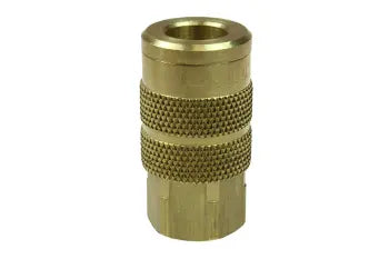 16X4F by Coilhose | Coilflow™ Six Ball Automatic Interchange Coupler | Manual | 1/4" Body Size | 1/4" Female NPT Thread | Straight | Brass (Type 16)