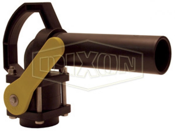PVFPN150 by Dixon Valve | Bolted Ball Valve with Nozzle | Full Port | 1 " Female NPT | Polypropylene