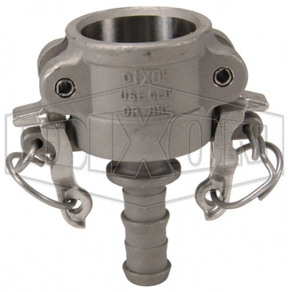 RC050BL by Dixon Valve | Boss-Lock Cam & Groove Coupler | Type C | 3/4" Coupler x 1/2" Hose Shank | 316 Stainless Steel