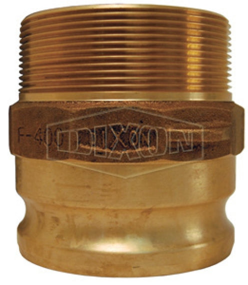400-F-BR by Dixon Valve | Cam & Groove Adapter | Type F | 4" Adapter x 4" Male NPT | Brass