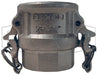RD100BL by Dixon Valve | Boss-Lock Cam & Groove Coupler | Type D | 1" Coupler x 1" Female NPT | 316 Stainless Steel