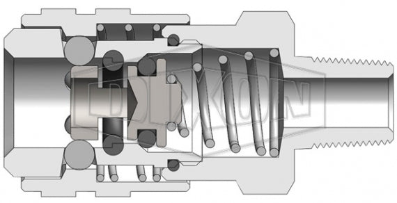 1BRGM1-B-7 by Dixon Valve | Pneumatic Quick Disconnect Coupling | BR-Series | 1/8" Male BSPP x 1/8" 21-Series Interchange | Socket | Nitrile Seal | Brass