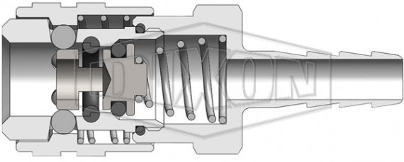 1BRS1.25-B-7 by Dixon Valve | Pneumatic Quick Disconnect Coupling | BR-Series | Hose Barb | 4mm Hose ID x 1/8" 21-Series Interchange | Socket | Nitrile Seal | Brass