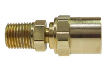 RM061204 by Coilhose | Hose Fitting | 3/8" Hose ID | 3/4" Hose OD | 1/4" Male NPT Thread | Reusable Rigid | Straight | Brass