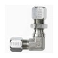 C2701-04-04-SS by Brennan Inc. | -04 Bite Type x -04 Bite Type Bulkhead Union | 90° Elbow | Stainless Steel