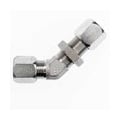 C2702-04-04-SS by Brennan Inc. | -04 Bite Type x -04 Bite Type Bulkhead Union | 45° Elbow | Stainless Steel