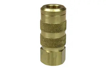 14X6F by Coilhose | Coilflow™ Six Ball ARO Interchange Coupler | Manual | 1/4" Body Size | 3/8" Female NPT Thread | Straight | Brass (Type 14)