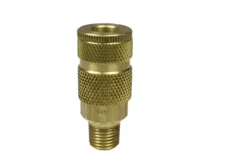 145 by Coilhose | Coilflow™ ARO Interchange Coupler | Manual | 1/4" Body Size | 3/8" Male NPT Thread | Straight | Brass (Type 14)