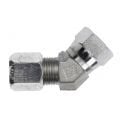 C6502-08-08-SS by Brennan Inc. | -08 Bite Type x -08 Bite Type Swivel | 45° Elbow | Stainless Steel