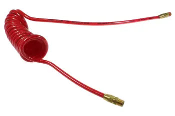 PR14-30A-R by Coilhose | Flexcoil Air Hose | 1/4" Hose ID x 3/8" Hose OD | 1/4" Male NPT Reusable Swivel & Rigid Fittings | Red | Polyurethane | 30ft