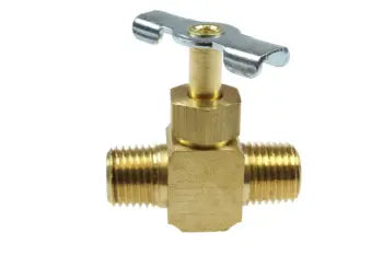 NV4404 by Coilhose | Pipe Fitting | Needle Valve | 1/4" Male NPT Thread x 1/4" Male NPT Thread | Brass
