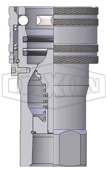 8CNGF8-S by Dixon Valve | Hydraulic Quick Disconnect Coupling | CNG-Series | 1" Female NPTF x 1" Body Size | ISO-B Compressed Natural Gas Socket | Nitrile Seal | 303 Stainless Steel