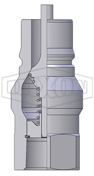 CNG8F8-S by Dixon Valve | Hydraulic Quick Disconnect Coupling | CNG-Series | 1" Female NPTF x 1" Body Size | ISO-B Compressed Natural Gas Plug | 303 Stainless Steel