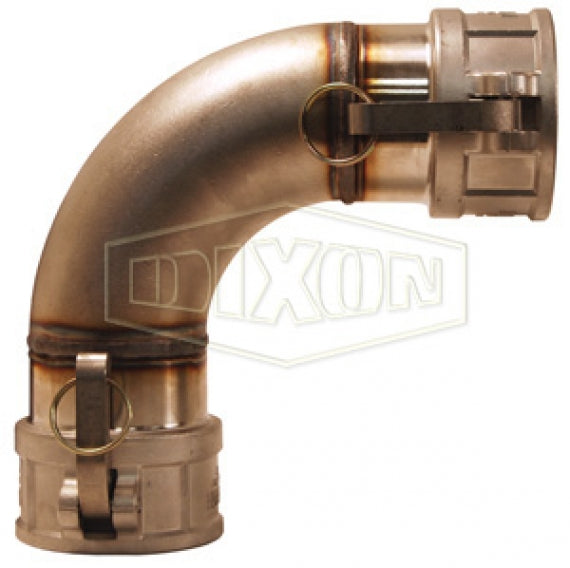 300DD-90SS by Dixon Valve | Cam & Groove Spool Coupler | 90° Elbow | Type DD | 3" Coupler x 3" Coupler | 316 Stainless Steel