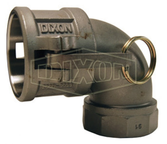 200D-90SS by Dixon Valve | Cam & Groove Coupling | 90° Elbow | Type D | 2" Coupler x 2" Female NPT | 316 Stainless Steel