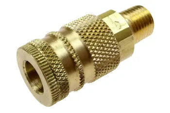 155 by Coilhose | Coilflow™ Industrial Interchange Coupler | Manual | 1/4" Body Size | 3/8" Male NPT Thread | Straight | Brass (Type 15)