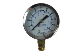 GB17100 by Coilhose | Pressure Gauge | 3-1/2" Chrome Dial Gauge | 1/4" Bottom Mount | 0-100 PSI