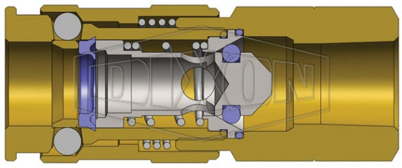 3CJF3-B by Dixon Valve | Pneumatic Quick Disconnect Coupling | CJ-Series | 3/8" Female NPT x 3/8" European Interchange | Socket | Nitrile Seal | Brass
