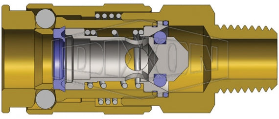 3CJM4-B by Dixon Valve | Pneumatic Quick Disconnect Coupling | CJ-Series | 1/2" Male BSPT x 3/8" European Interchange | Socket | Nitrile Seal | Brass