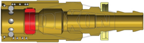 2CMB3-B-E by Dixon Valve | Hydraulic Quick Disconnect Coupling | CM-Series | Push-Loc Hose Barb | 3/8" Hose ID x 1/4" Industrial Mold Interchange | Socket | Unvalved | Silicone Seal | Brass