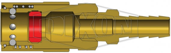 2CMS3-B-E by Dixon Valve | Hydraulic Quick Disconnect Coupling | CM-Series | Hose Barb | 3/8" Hose ID x 1/4" Industrial Mold Interchange | Socket | Unvalved | Silicone Seal | Brass