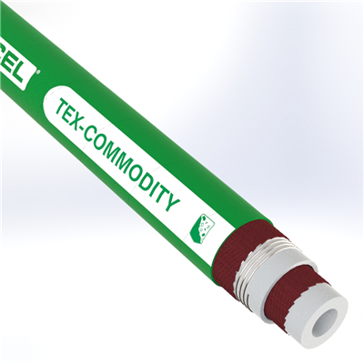 COMM-5.0-50 by Texcel | TEX-COMMODITY Series | FDA Commodity Hose | 5" Hose ID | 75 PSI | 28 in/Hg Vacuum Rated | Green