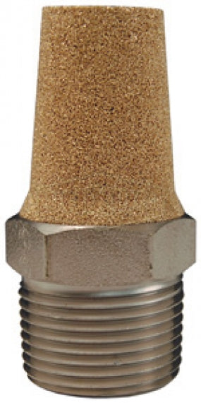 CMF88 by Dixon Valve | Pneumatic Conical Muffler | 1" Male NPT | 2-7/8" Overall Length | Nickel-Plated Steel