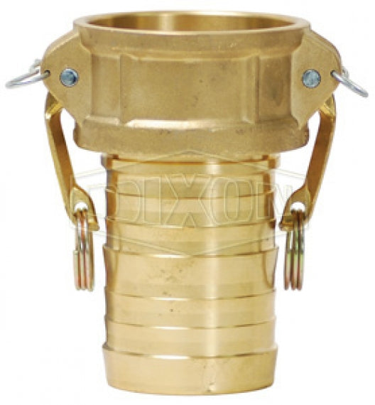 G100-C-BRCR by Dixon Valve | Global Crimp Style Cam & Groove | Type C | 1" Coupler x 1" Hose Shank | C38000 Forged Brass