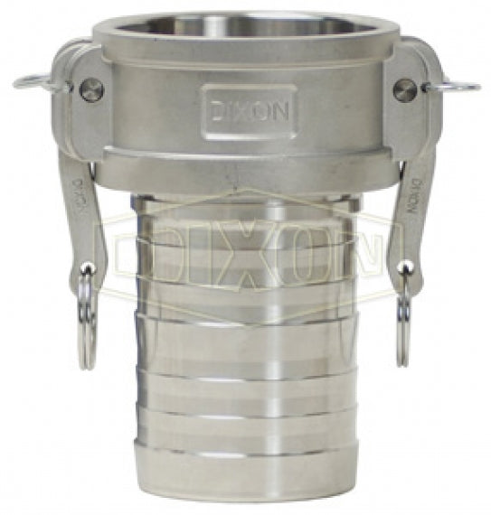G200-C-SSCR by Dixon Valve | Global Crimp Style Cam & Groove | Type C | 2" Coupler x 2" Hose Shank | 316 Investment Cast Stainless Steel