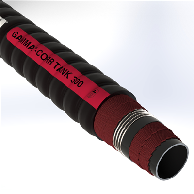 GTA30C1-2.0 by Texcel | GAMMA™-FLEX TANK 300 Series | Heavy-Duty Corrugated Tank Truck Hose | 2" Hose ID | 300 PSI | 29 in/Hg Vacuum Rated | Black
