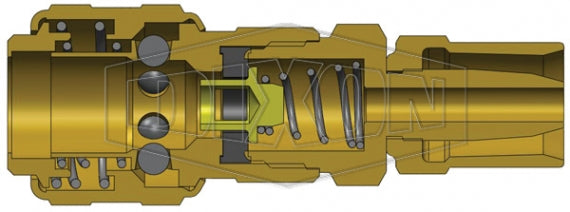2DK3-B by Dixon Valve | Pneumatic Quick Disconnect Coupling | D-Series | Reusable Hose Barb | 11/16" Hose OD | 3/8" Hose ID x 1/4" Automatic Industrial Interchange | Socket | Nitrile Seal | Brass