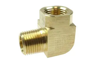 LE0606 by Coilhose | Pipe Fitting | 3/8" Female NPT Thread x 3/8" Male NPT Thread | 90° Elbow | Brass