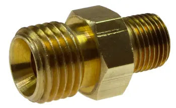 MA0806 by Coilhose | Hose Fitting | 1/2" Male NPS x 3/8" Male NPT Thread | Male Adapter for Ball Type Fittings | Straight | Brass