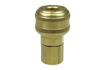 582A by Coilhose | Coilflow™ Automatic Industrial Interchange Coupler | 3/8" Body Size | 1/4" Female NPT Thread | Straight | Brass (Type 58)